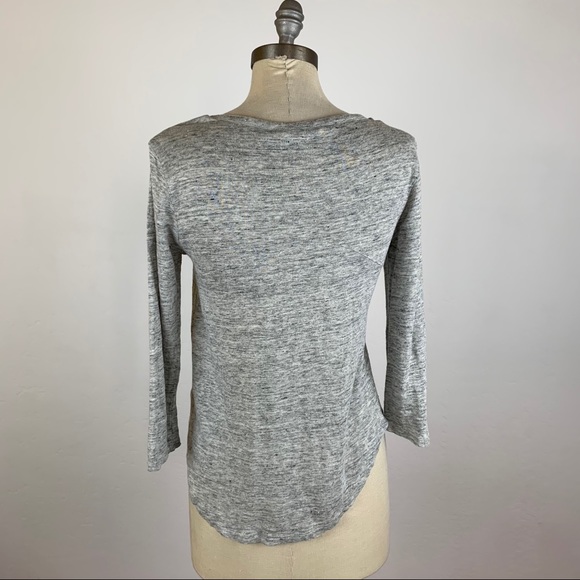 Athleta Heathered Grey Linen Tee - Picture 6 of 8